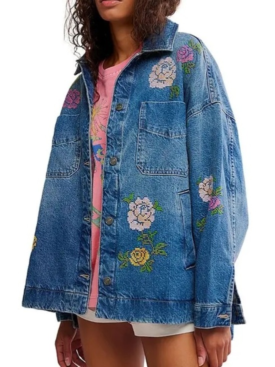 Free People Jackets & Blazers - NWOT Free People We The Free Madison City Embroidered Jacket Size Medium